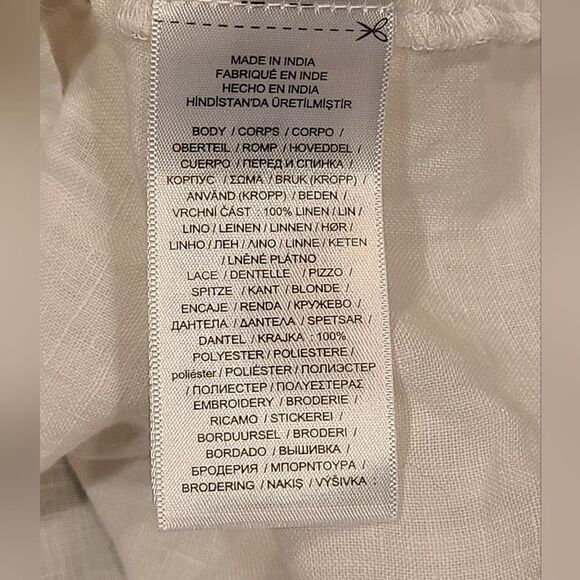 Lauren Ralph Lauren Embroidered Beaded Linen Blouse, Boho Cottagecore | PL - Picture 11 of 14